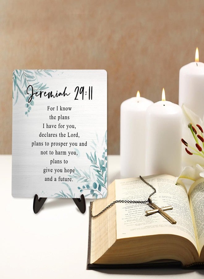 DMADNF Bible Verse Sign, Christian Sign, Table Art Signs, Wooden Sign Desk Decor, Positive Home Décor, Motivational Scripture Gift,Wood Sign Plaque Gift for Women&Men,5.9x5.9inch(JEREMIAH 29:11 White) - Image 4